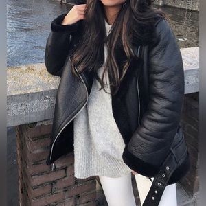 Zara Double Faced Faux Leather Jacket